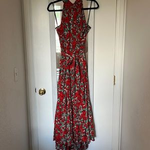 Floral high neck maxi dress